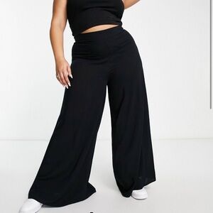 ASOS Curve Elegant Black Wide Leg Pants